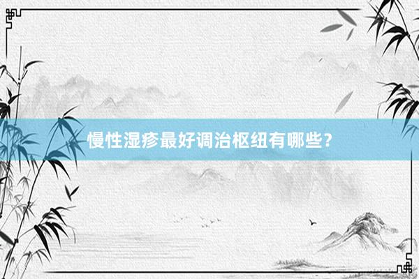 慢性湿疹最好调治枢纽有哪些？